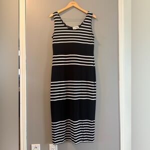 Jospeh Ribkoff Sleeveless Black and White Striped Dress size 10